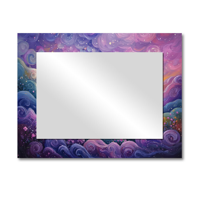 Celestial Bloom Fauvism Plain Of Lavender I - Abstract Mirror Wall Art - Printed On Metal, 30" x 40"