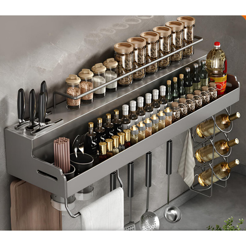 Support de cuisine en acier inoxydable à double couche avec ventilation, prévention des moisissures, extension stable