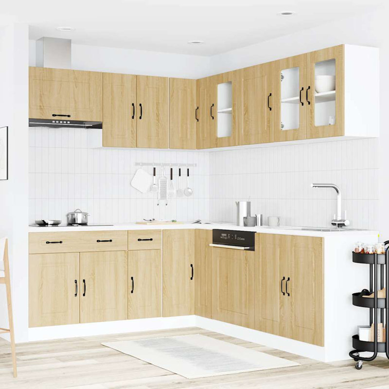 Kalmar Kitchen Cabinet Set, Sonoma Oak