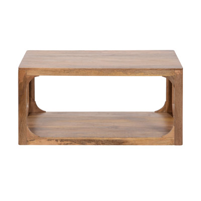 Dahl Solid Mango Wood Coffee Table with Negative Space for Living Room Table Decor
