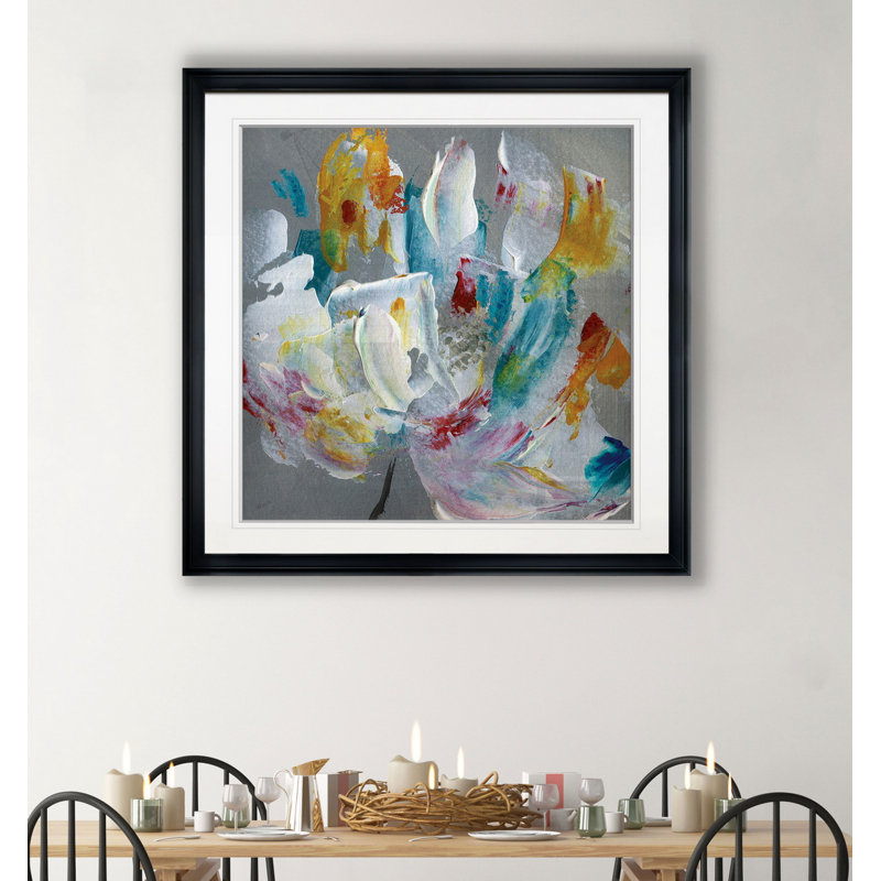 «Tye Dye Flower», reproduction sur toile, H 30,5 po x l 30,5 po x P 1,5 po, Cadre plastique noir