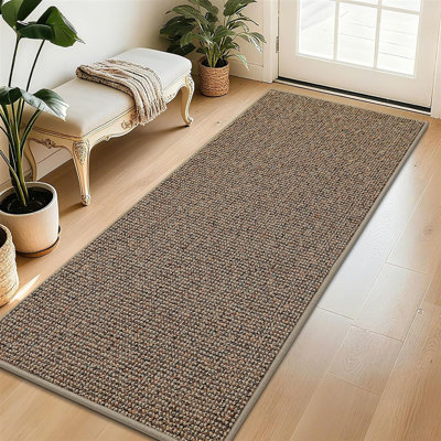 Dirt Trapper Door Mat 32" x 72", Non-Slip Washable Doormats, Beige