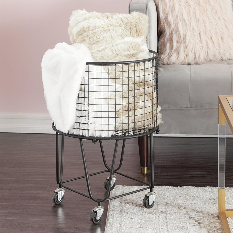 Metal Storage Cart Deep Set Rolling ...