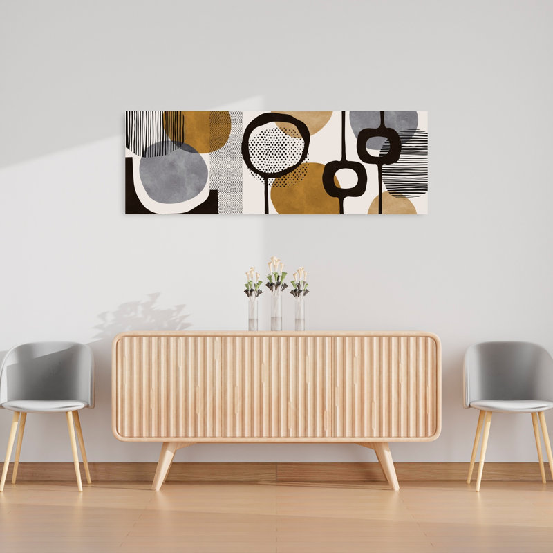 Art mural expressif contemporain abstrait expressif, H 16 po x l 48 po