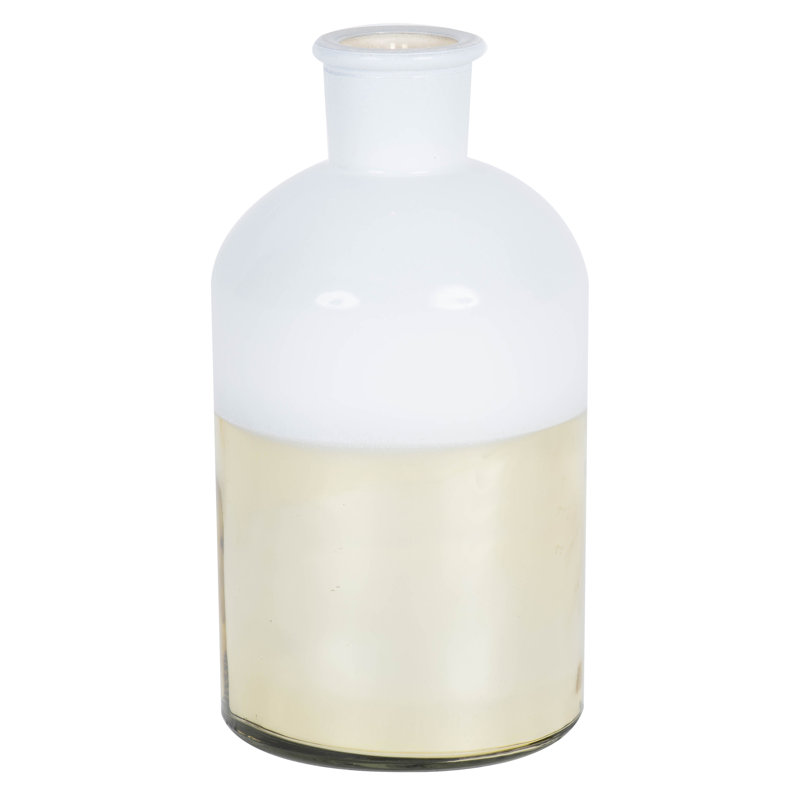 White and Gold Transitional Glass Vase for Bouquets