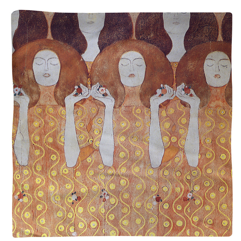 Gustav Klimt Cotton Square Napkin, Orange