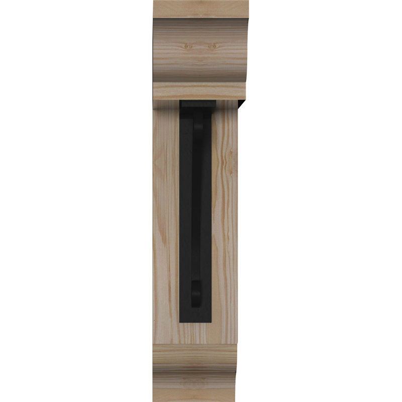 Support traditionnel en fer 4 po Legacy, H 18 po x P 15 1/2 po, Sapin Douglas (l 4 po x P 4 po)