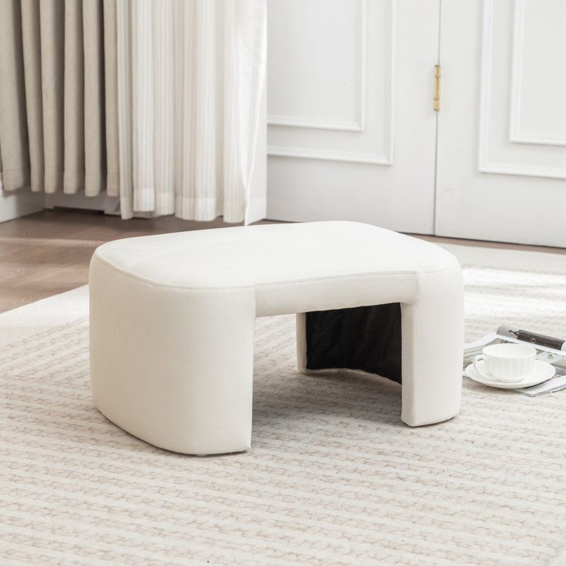 Repose-pieds Havenhill, Velours, Beige