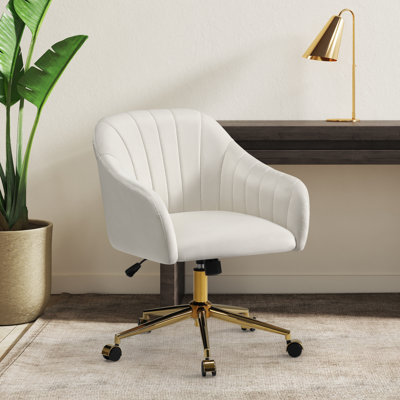Chaise de bureau rembourrée en velours Farrah