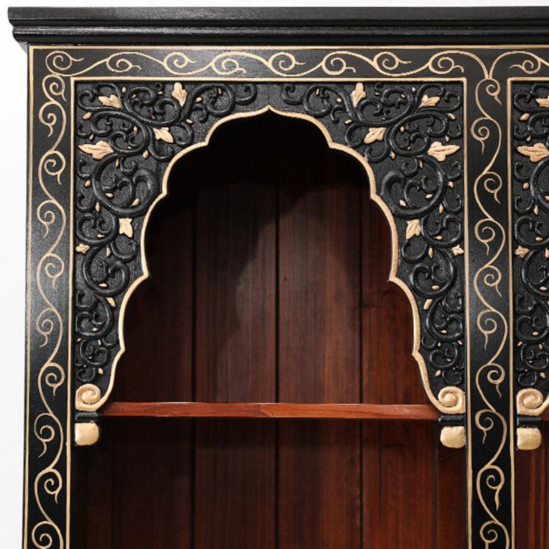 Bibliothèque de luxe rétro de style thaïlandais