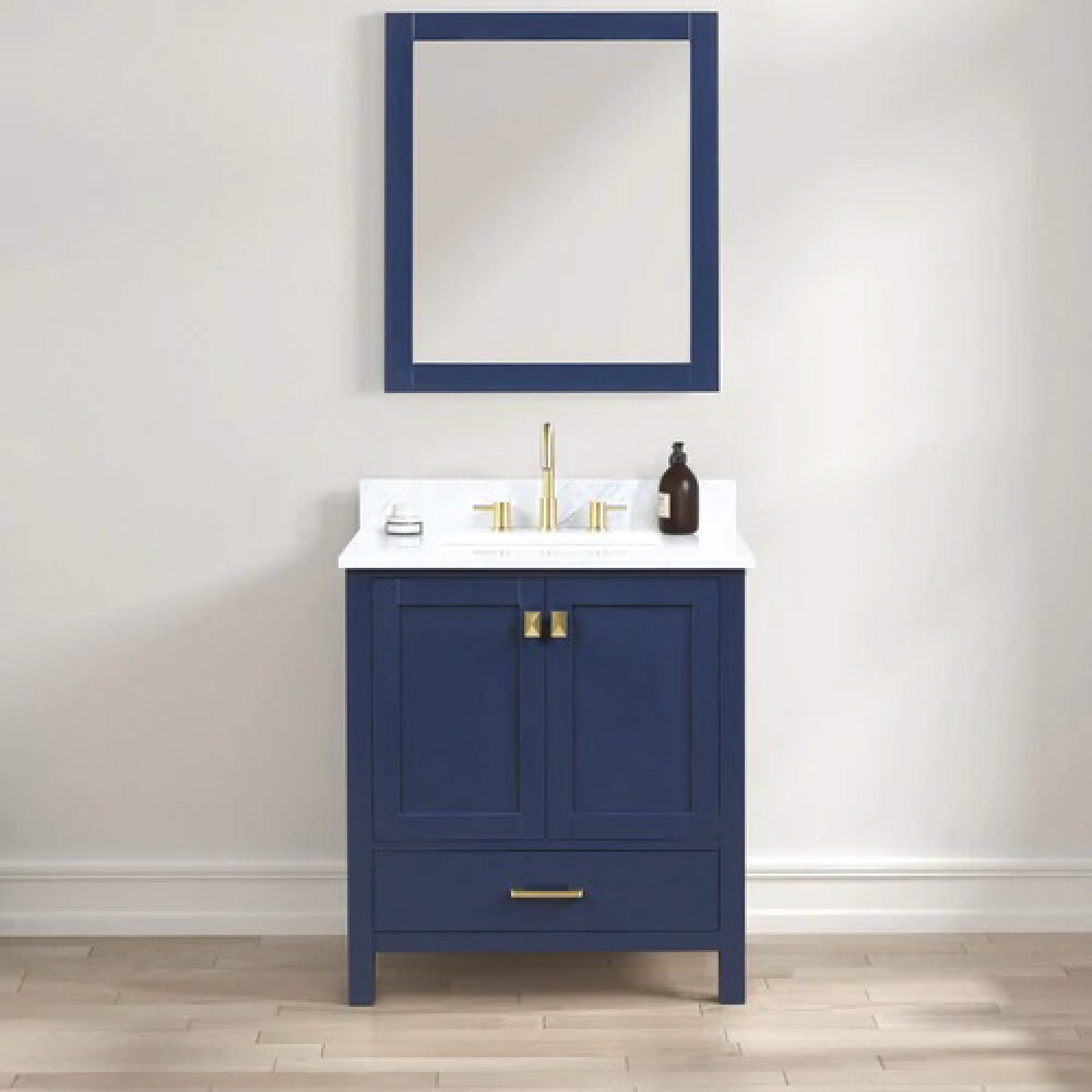 Blossom 30'' Single Bathroom Vanity Base Only in Navy Blue | Wayfair