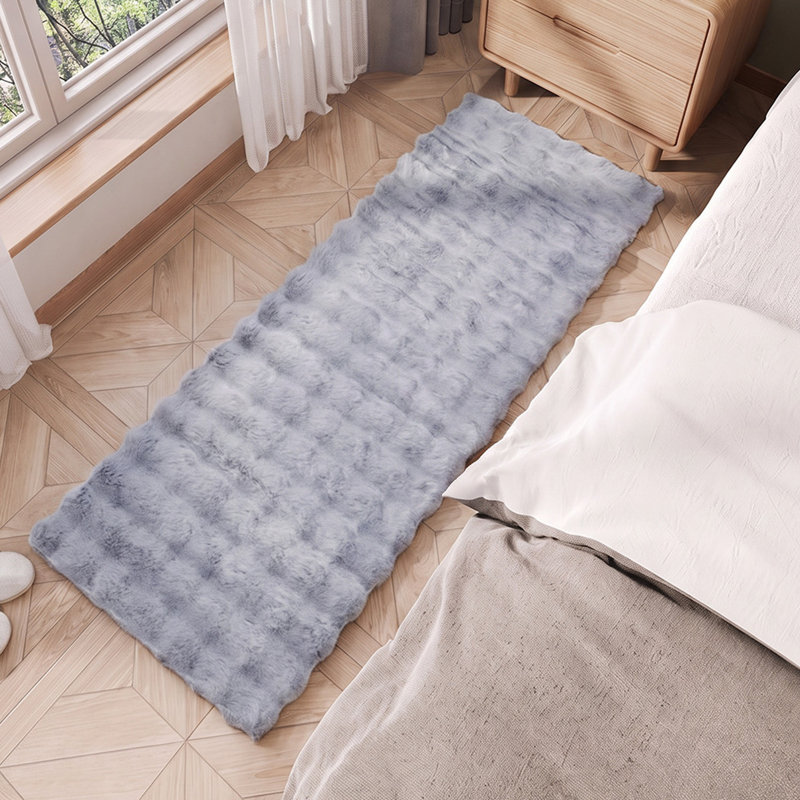 Rectangle Washable Area Rug, Light Grey, Rectangle 60 cm x 180 cm