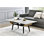 Table basse l 47 po avec plateau en verre marbré blanc et bois cintré