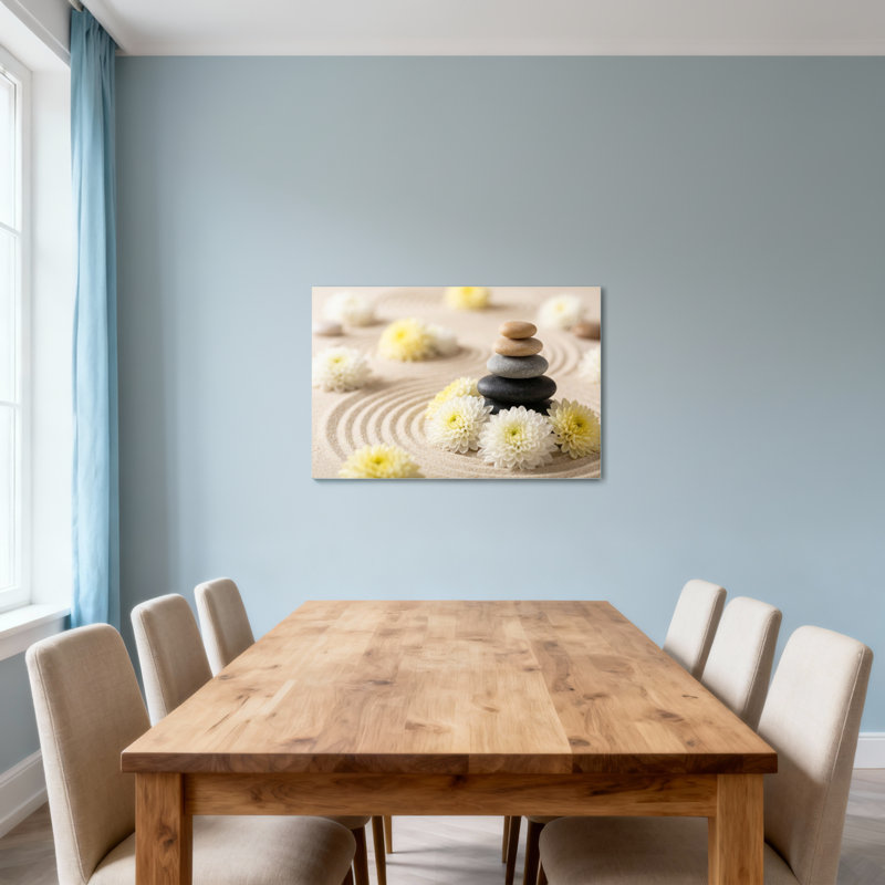 Motif de pierres et de fleurs Fashion Zen Garden, H 20 po x l 30 po