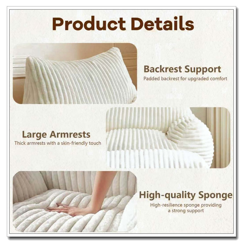 Sofa Chair with Ottoman, White