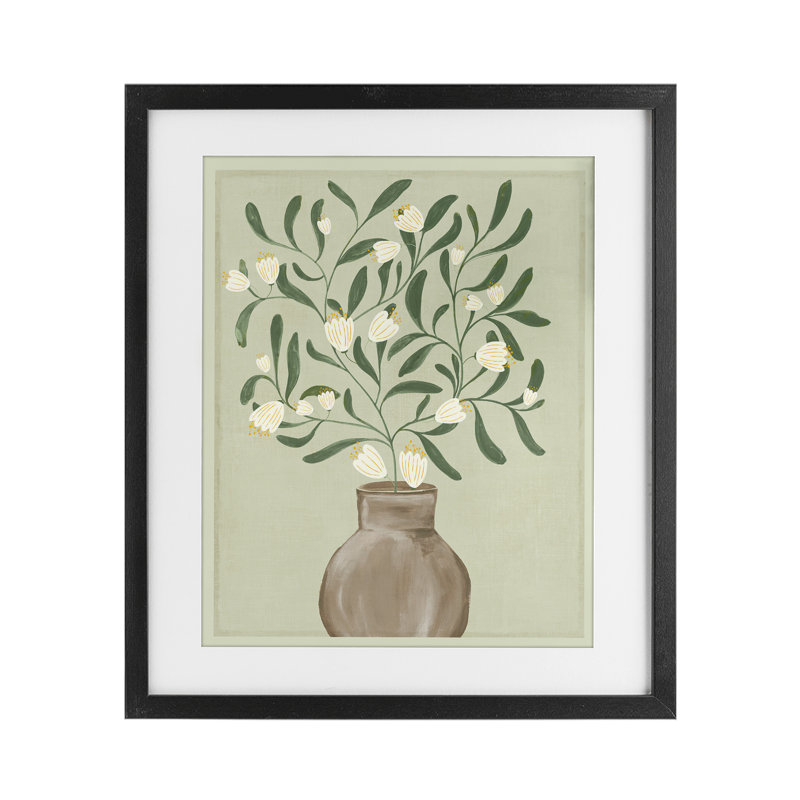 «Soft Elegance In Bloom», reproduction encadrée sous verre, design par Alex Black, Cadre noir minuit, H 21 po x l 17 po