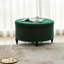 Brionna 60cm Wide Velvet Round Solid Colour Ottoman with Storage-391171660