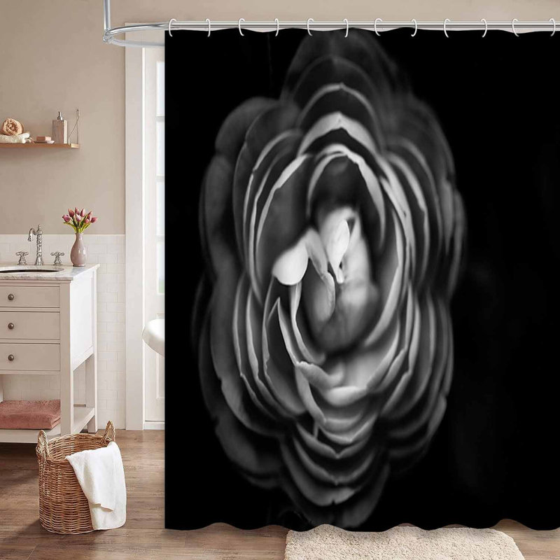 Rideau de douche abstrait avec 12 crochets, L 72 po x l 84 po