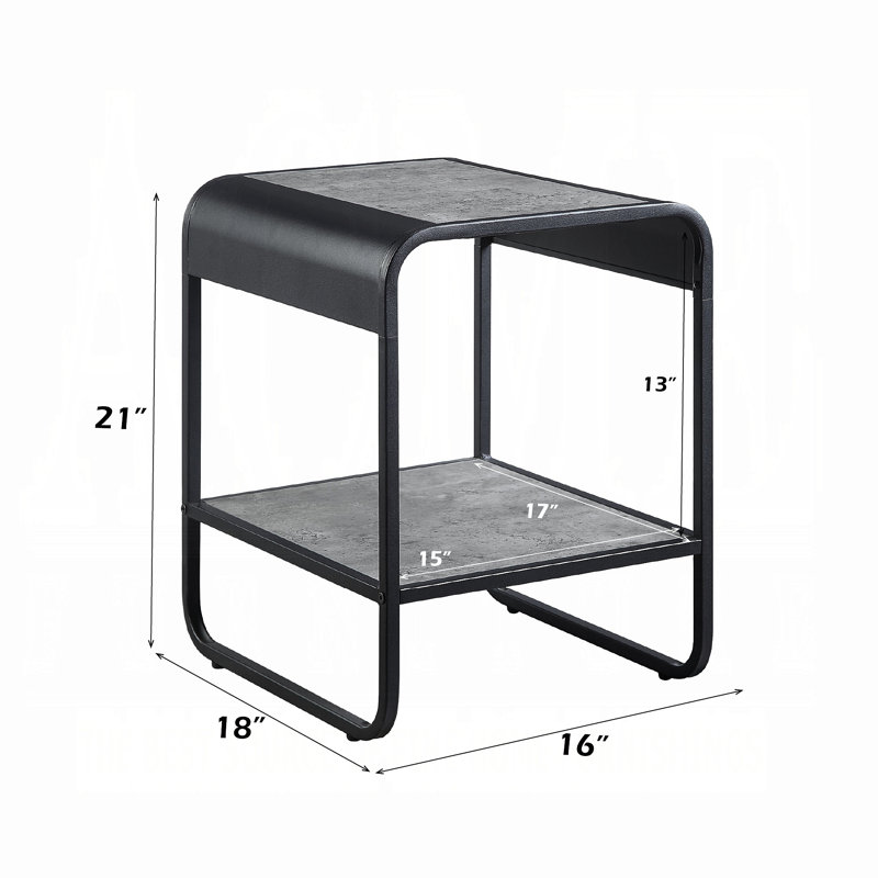 Table de bout au design moderne et épuré avec tablette 1 pièce