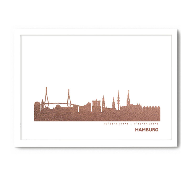 Hamburg Hamburg Skyline - Single Picture Frame Print, 33cm H x 43cm W x 4cm D