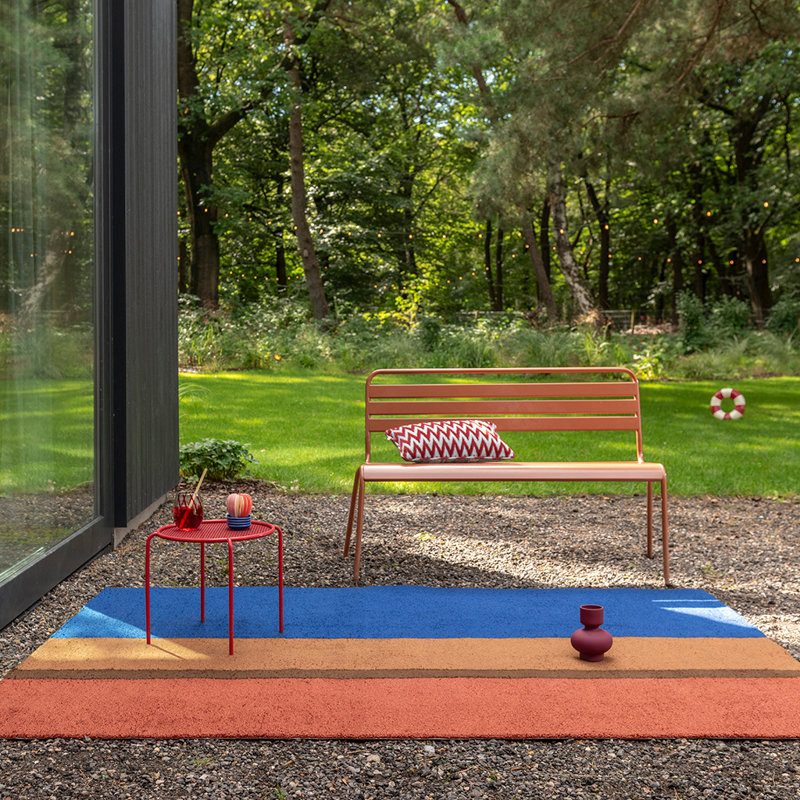 Habitat Festival Hand Tufted Striped Area Rug in Blue/Brown/Red/Green, Rectangle 5'3" x 7'6"