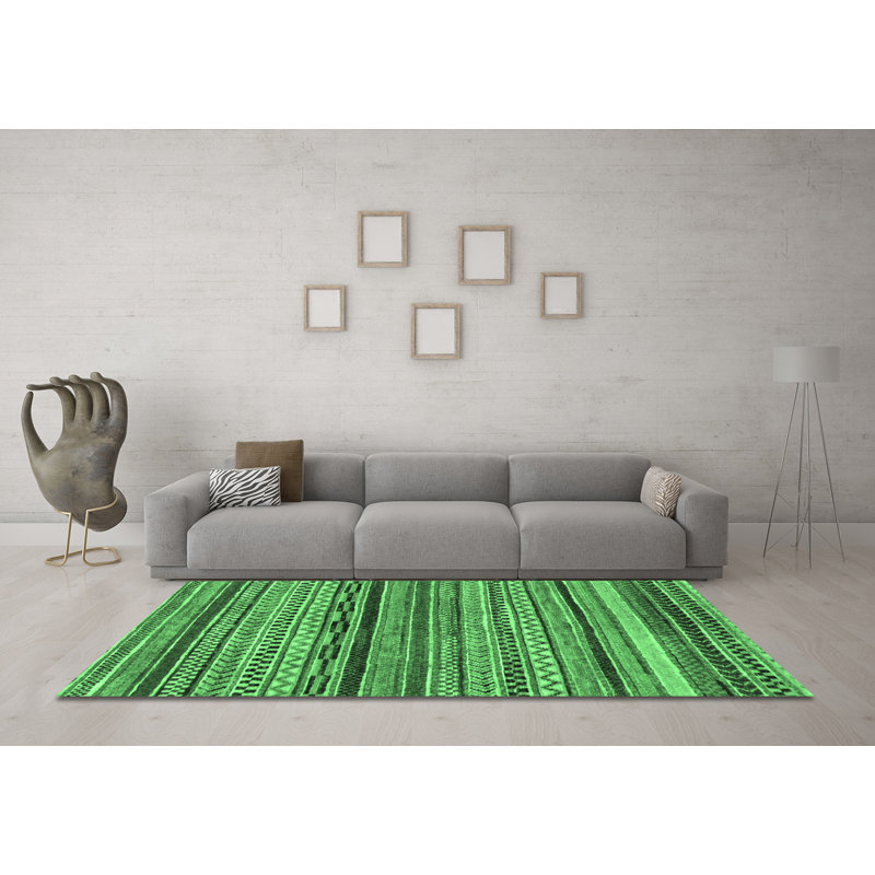 Washable Geometric Indoor Rug, Square 6'