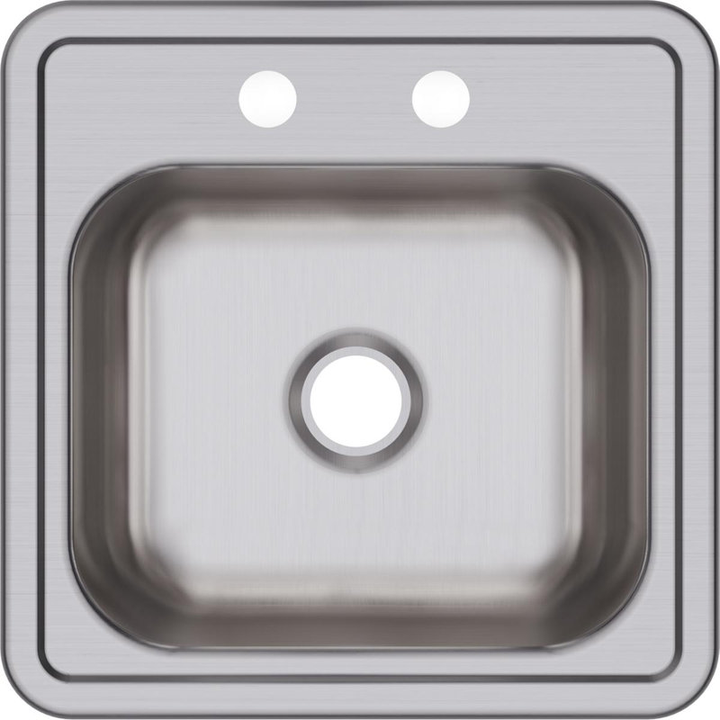 Dayton 15" L x 15" W Drop-In Bar Sink, 2 hole