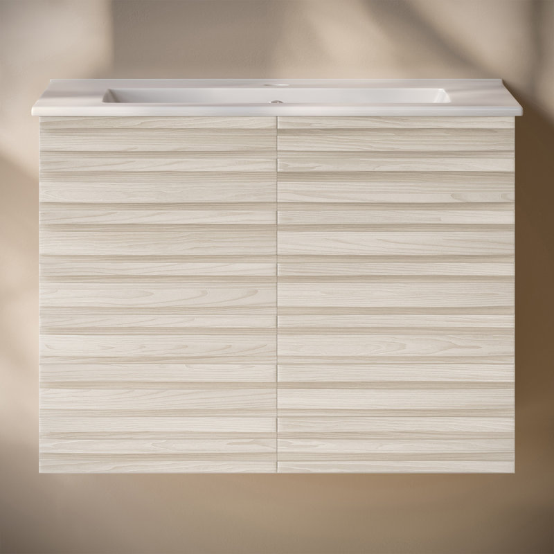 Meuble-lavabo mural 30 po Cascade, Blanc, 30", Trou unique