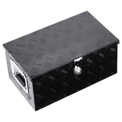 20"x12"x9.5" Heavy Duty Black Aluminum Tool Box For Pickup Trucks And Warehouses, Large Capacity Camping Fishing Gear, Corrosion - Truck Bed 20"x12"x9.5", Suitable Pickup, Trailer, Warehouse, With