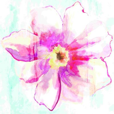 Aquarelle rose - peinture sur toile tendue