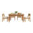 Barton 63" W Solid Wood Patio Dining Set with Stackable Chairs-1647878029