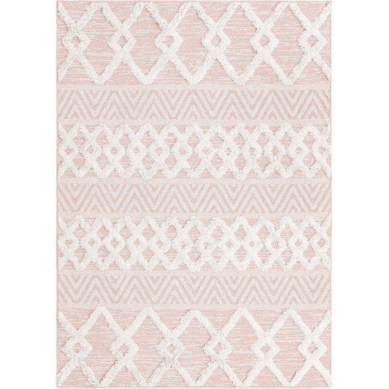 Jordalier Cotton Moroccan Indoor Rug, Rectangle 4'5" x 6'