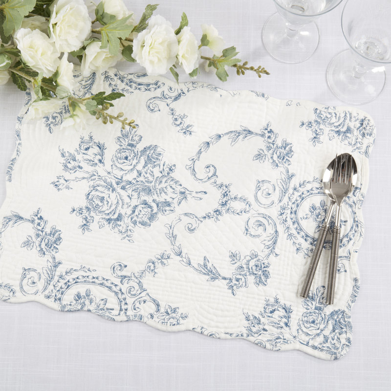 Napperon matelassé à motif floral (ensemble de 4)