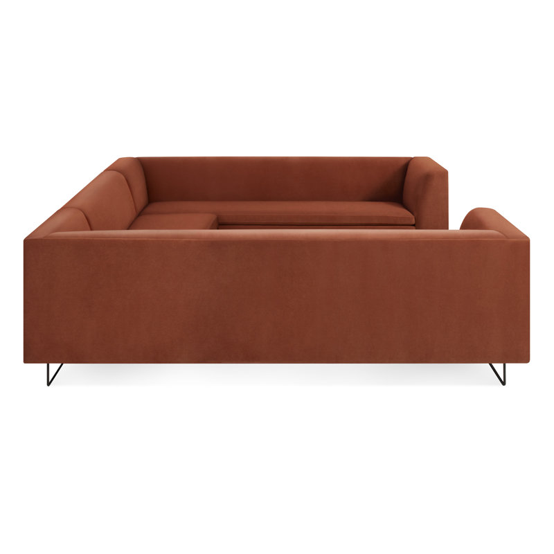 Bonnie And Clyde Sectional, Copper Velvet Polyester Blend