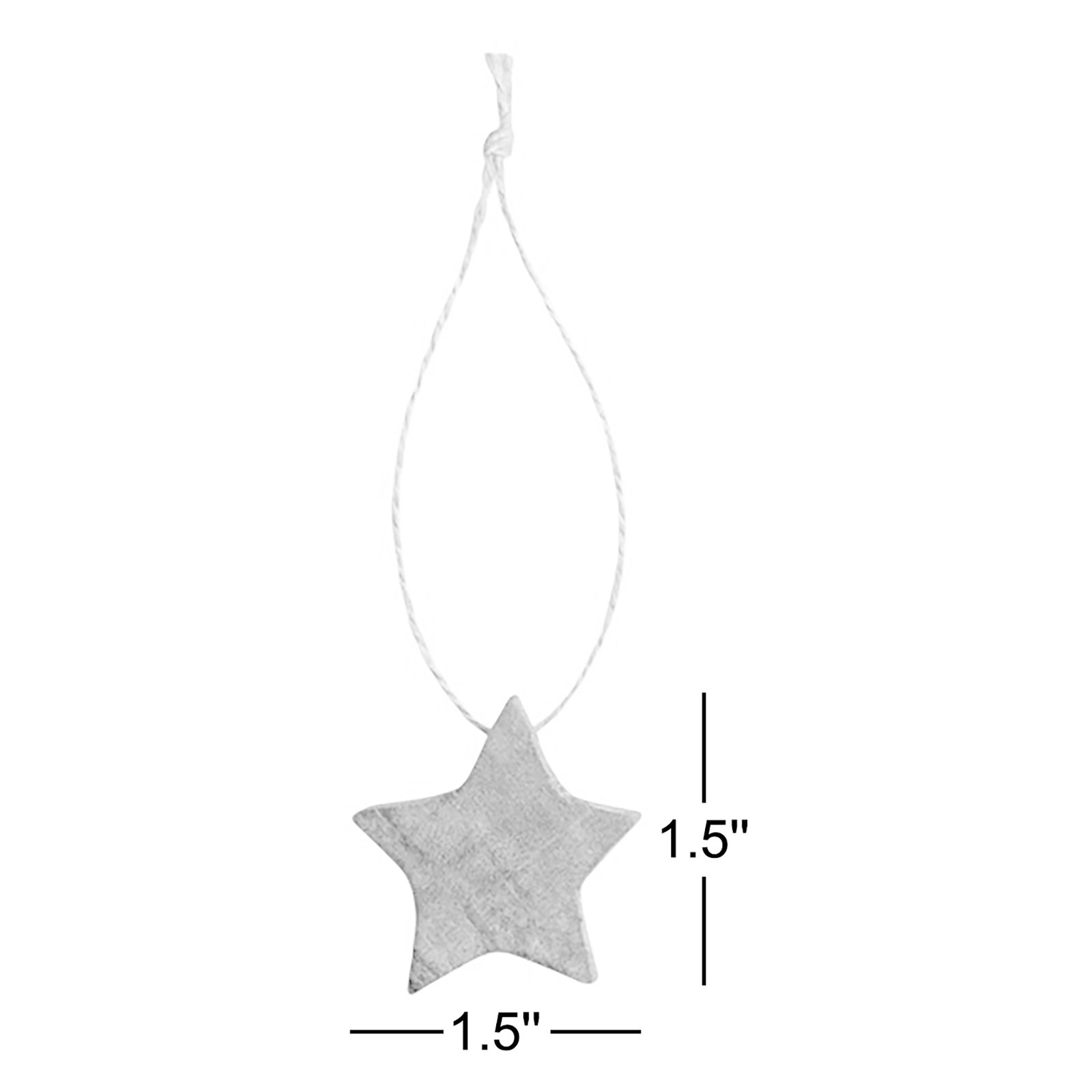 24-Piece Mango Wood Star Ornaments With Jute Hangers