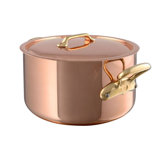 Mauviel M'heritage 200 B Copper Stewpan With Lid, Brass Handles, 8.4-Qt