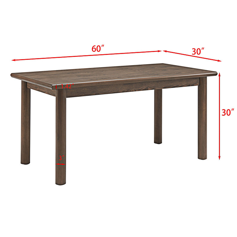 Bruyere 60" Rectangular Dining Table for 6 Person, Retro Kitchen Table,Ultra Easy to Assemble