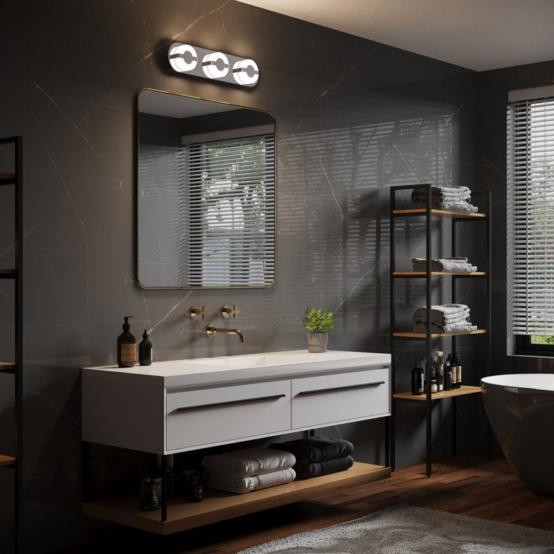 Éclairage pour salle de bain 3 lumières DEL