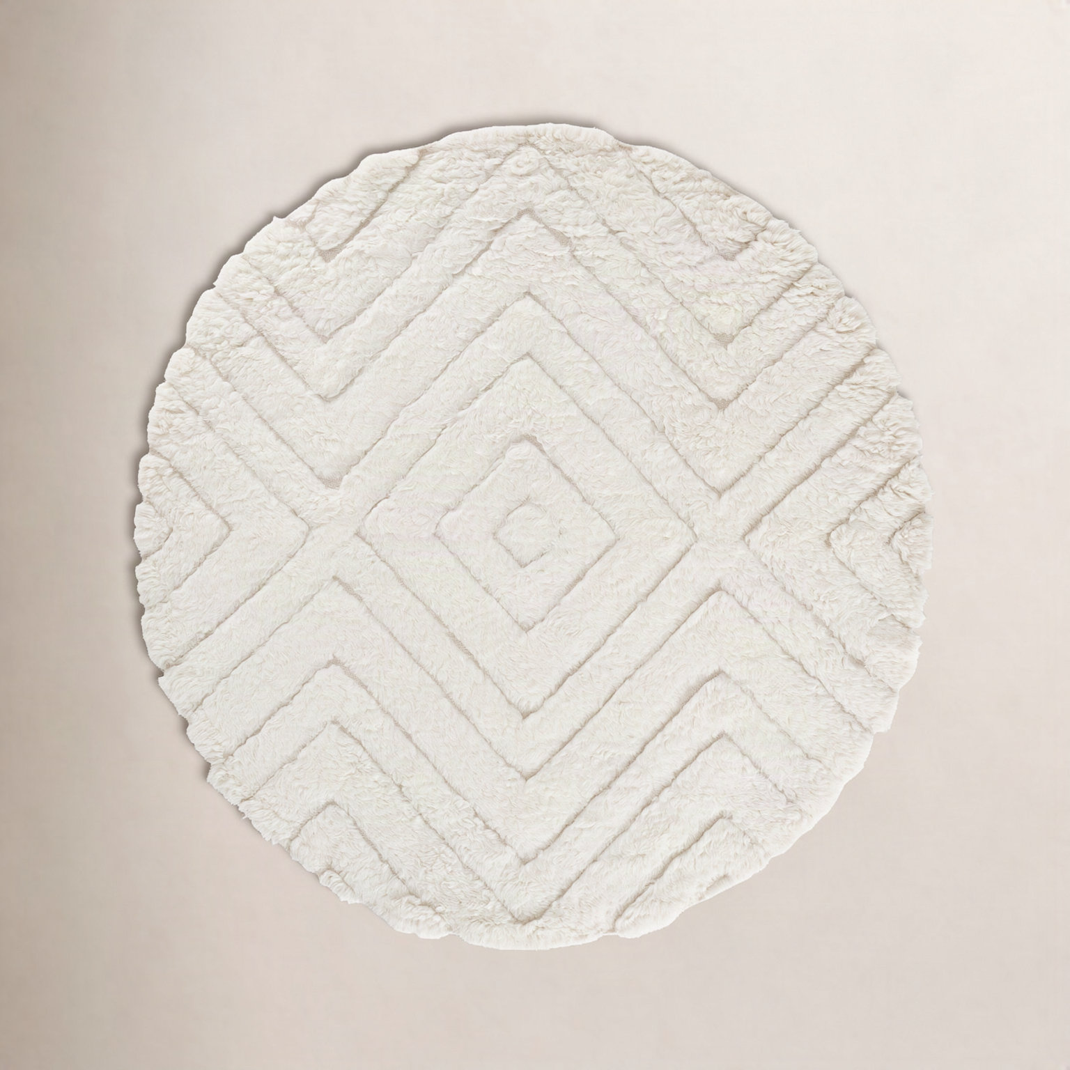 Dabria Hand-Woven Chevron Wool Rug, Round 7'