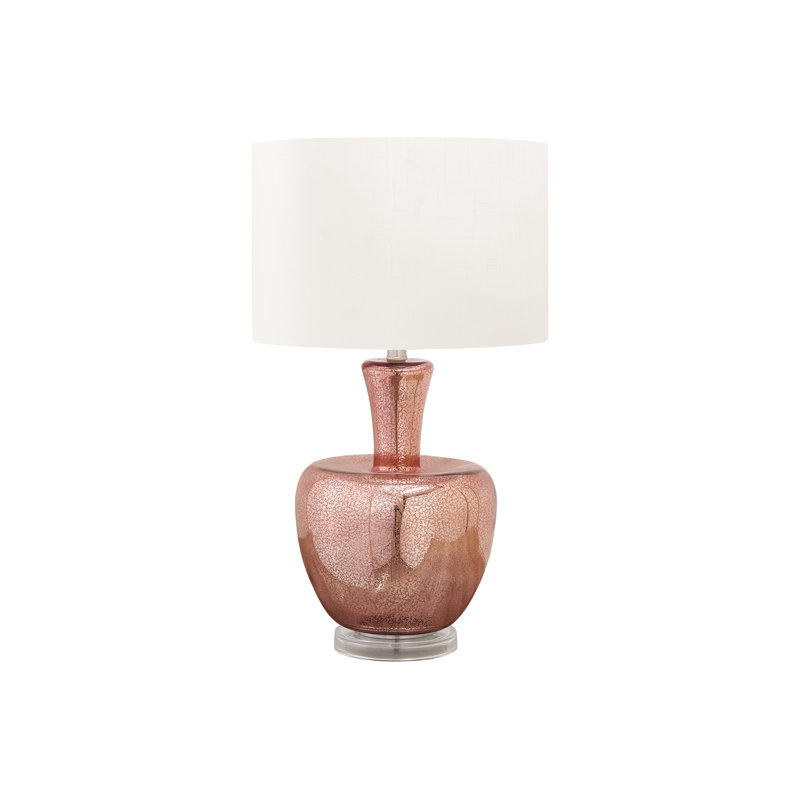 Lighting, 26 po, lampe de table, verre, ivoire / abat-jour crème, contemporain, moderne, Rouge