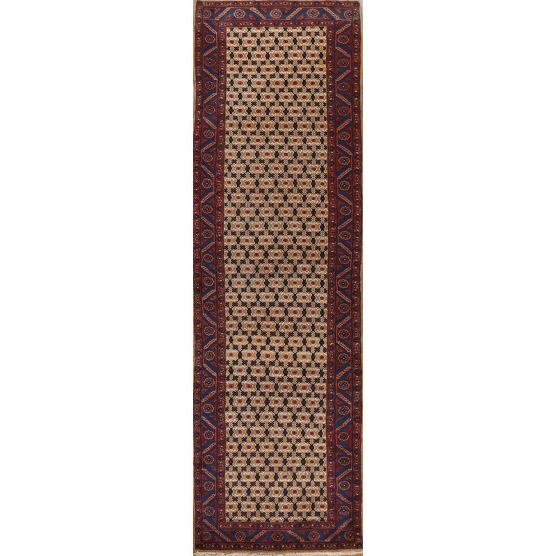 Tapis de couloir géométrique en laine Koliaei 3 x 13