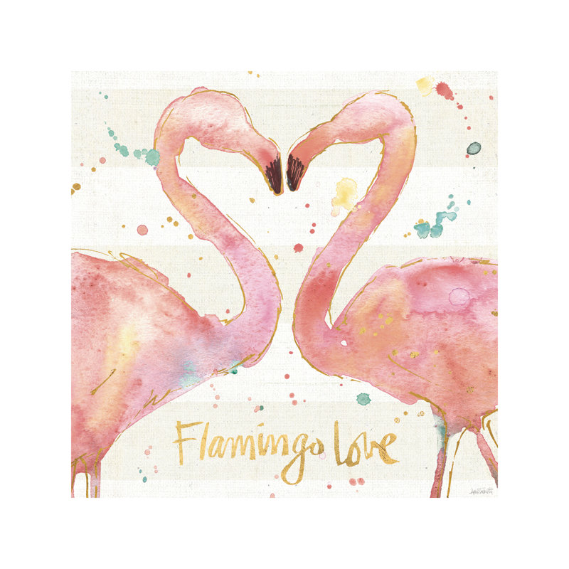 Flamingo Fever II by Anne Tavoletti - Wrapped Canvas Painting, 45.72 cm H x 45.72 cm W x 3.175 cm D