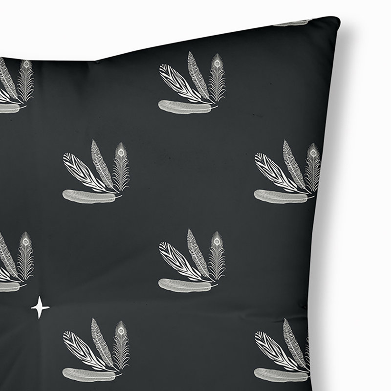 Oreiller capitonné 312_, 26 po x 26 po, Noir