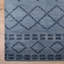 Light Blue Wool Handmade Geometric Hand Knotted Runner Indoor Area Rug-1389088108