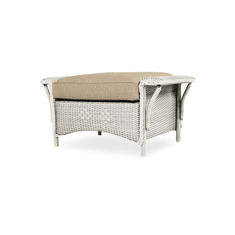Nantucket Outdoor Ottoman, Consider Indigo, Matte White