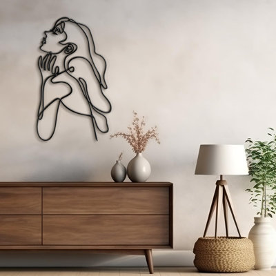 Body Line Woman Body Drawing Line Modern Abstract Wall Accent Sculpture Hanging Decoration Metal Wall Decor