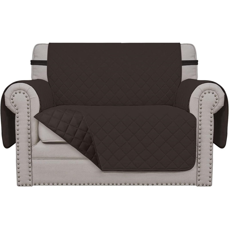 Housse pour canapé réversible, Tissu chocolat, H 4,25 po x l 11,69 po x P 11,46 po