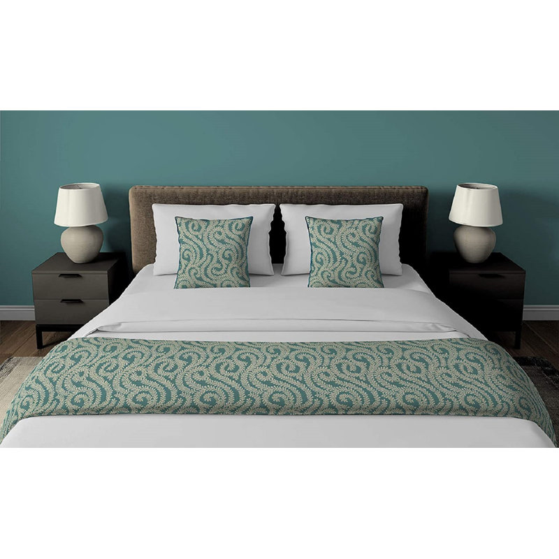 Petya Rayon Geometric Shapes Bedspread, Teal