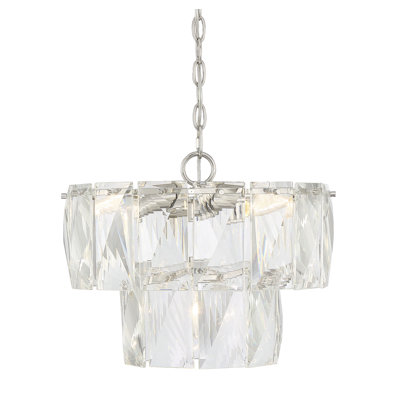4 - Light Metal Dimmable Geometric Chandelier