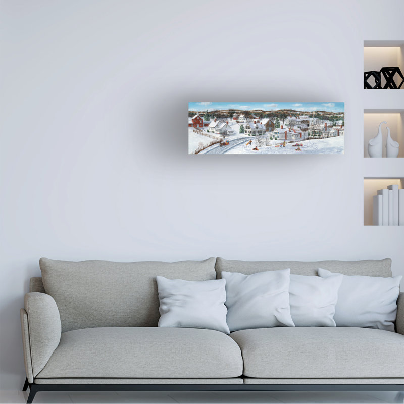 Art sur toile Bob Fair Village Snow, H 8 po x l 24 po